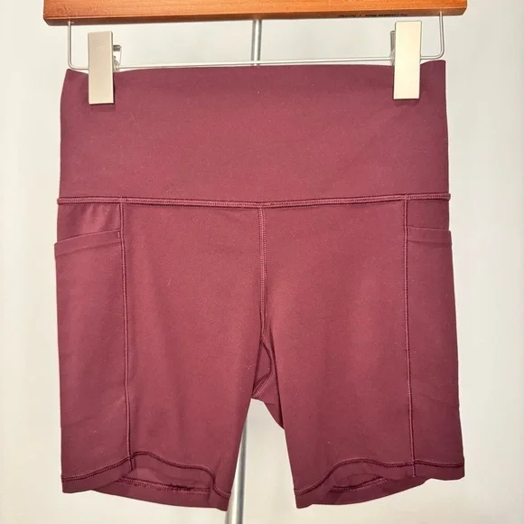 Athleta Women's Salutation Stash Pocket II 7” Biker Shorts Purple - Size Small - Picture 1 of 6